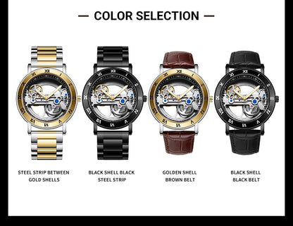 AKDPN Men's Watches Automatic Mechanical Stainless Steel Men's Wrist Watch Skeleton Automatic Watches for Man Watch Montre Homme