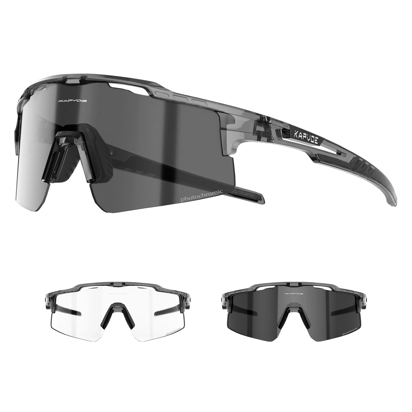 Kapvoe Outdoor Photochromic Bicycle Sports Glasses Men Women Road Cycling Sunglasses UV400 MTB Cycling Eyewea Driving Goggles