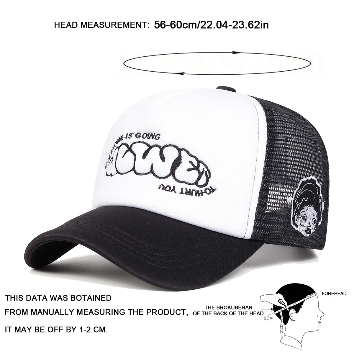 Unisex EVERYONE IS GOING Letter Embroidery Baseball Net Caps Spring Summer Outdoor Adjustable Casual Hats Dad Hat Sunscreen Hat