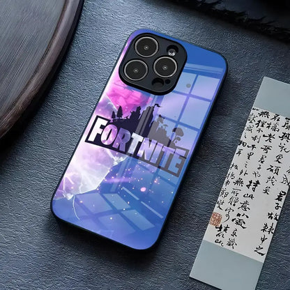 Θήκη τηλεφώνου B-Battle-R-Royales-F-FortniteS για iPhone 17 Pro Max 15 Pro 14 12 11 13 Mini X XR XS 16 Plus SE, γυάλινο κάλυμμα