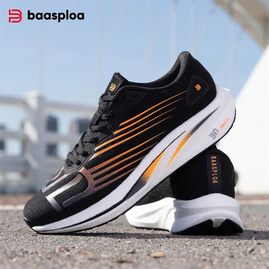 Baasploa Men's Professional Running Shoes Lightweight Breathable Jogging Sports Shoes Female Carbon Plate Anti-slip Sneakers