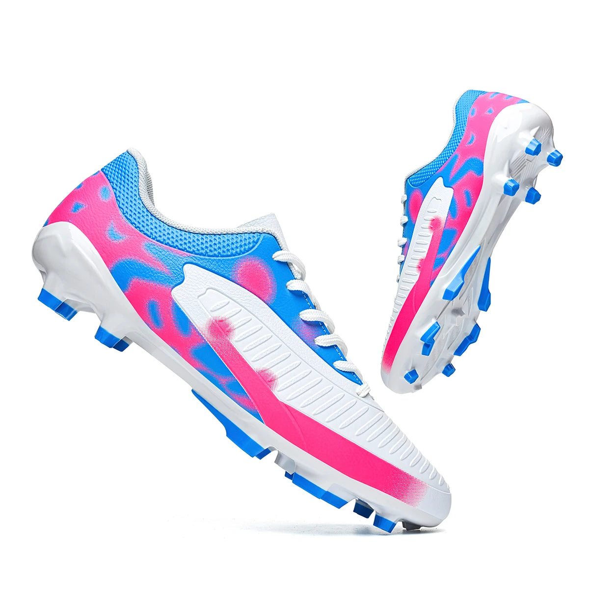 Chaussures de football pour hommes, modèle AG FG, semelle absorbant les chocs, tige en polyuréthane confortable, crampons pour les compétitions et l’entraînement quotidien.