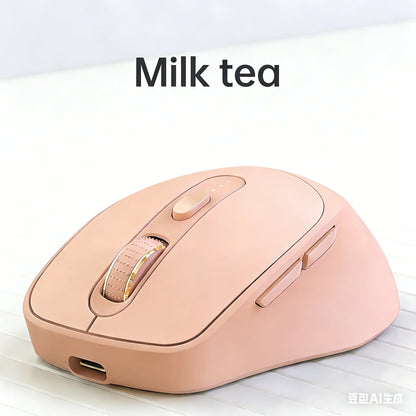 Bezdrátová myš FREEWOLF X7 Bluetooth 2.4G, duální režim, tichá, dobíjecí, 4000DPI, indikátor baterie, ergonomická, pro PC, Mac a notebook