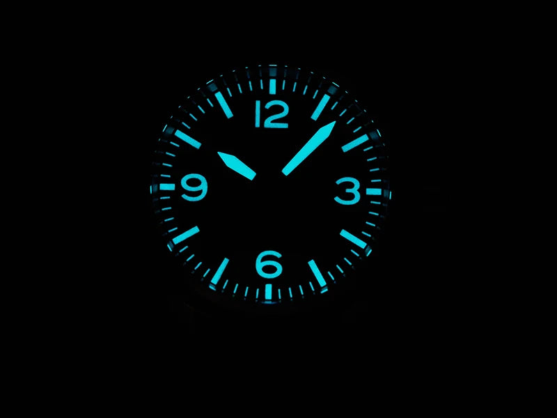 Milifortic M096 Men's Pilot Watch Large Arabic Numerals Military Style NH38 Auto Watch BGW9 Luminous 100M Waterproof Field Watch