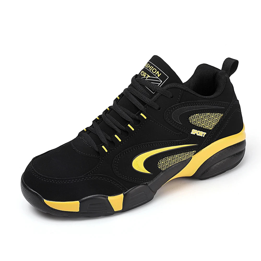 Plus Size Men's Trendy Color Block Sneakers, Comfortable Non-Slip Lace-Up Casual Durable Shoes for Men's Outdoor Activities