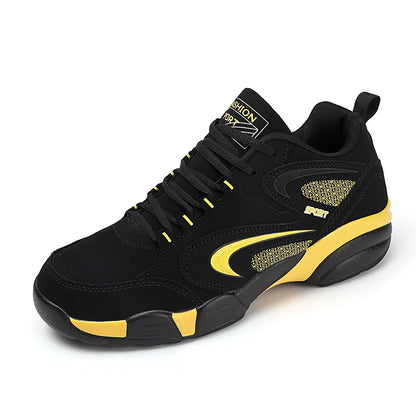 Plus Size Men's Trendy Color Block Sneakers, Comfortable Non-Slip Lace-Up Casual Durable Shoes for Men's Outdoor Activities