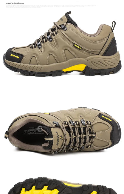 BONA New Arrival Classic Style Men Hiking Shoes Lace Up Men Sport Shoes Outdoor Jogging Trekking Sneakers