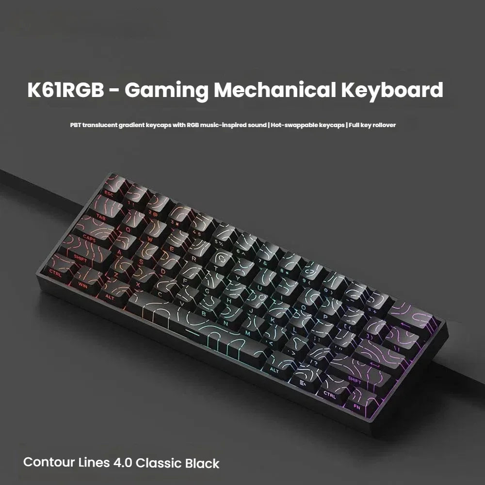 Clavier mécanique filaire K61 USB Mini Gaming, remplaçable à chaud, avec câble détachable