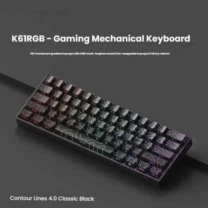 Clavier mécanique filaire K61 USB Mini Gaming, remplaçable à chaud, avec câble détachable