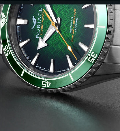 BORIAGE Fully automatic mechanical diving watch, 200m Water Resistance Miyuda 9015 movement men's watch