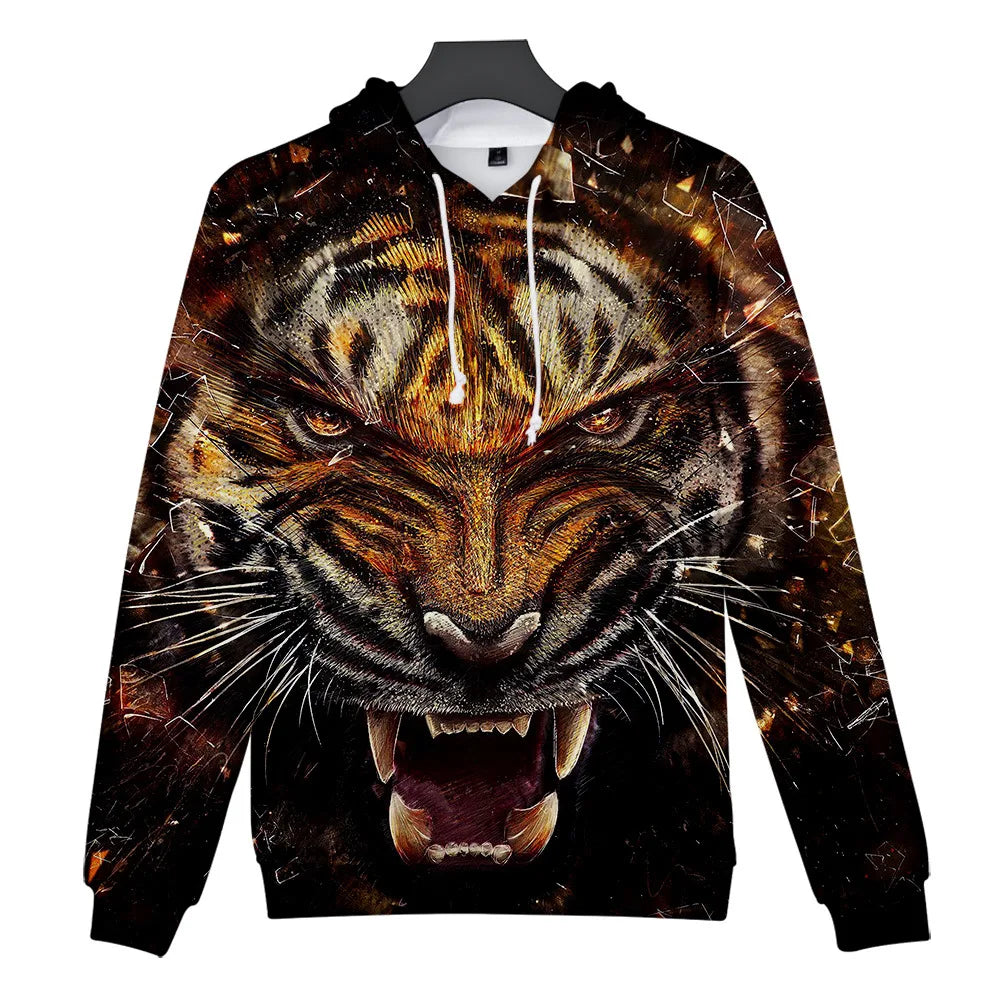 Classic Dolphins tigers wolves galloping horses animal 3D Print Hoodies Long Sleeve Sweatshirts Adult/Child Casual Pullovers