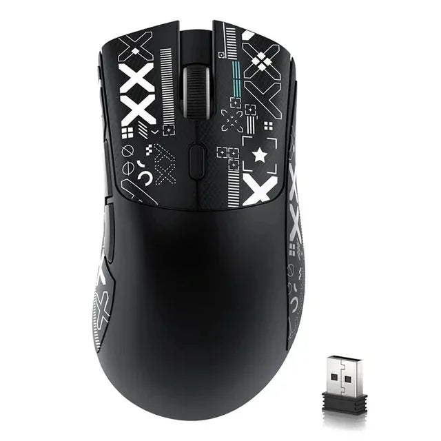 Mouse gaming wireless Bluetooth Attack Shark R1 2.4G USB, 18K DPI, PAW3311, connettività tri-mode, ultraleggero 59g, per PC, laptop e Mac