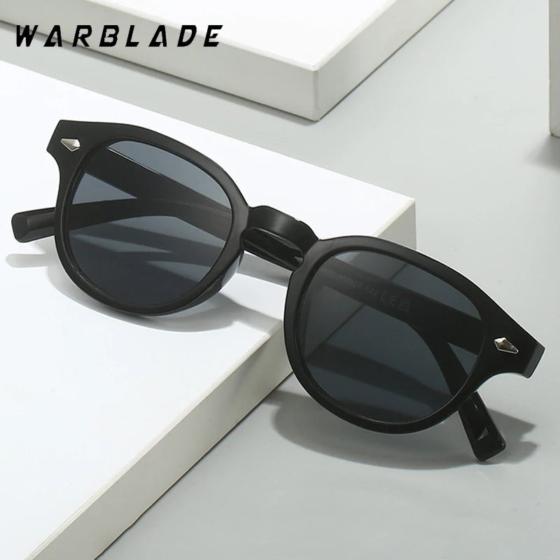 Simple Vintage Round Sunglasses Women Men 2025 Luxury Brand Design Retro Rivet Yellow Blue Lens Square Sun Glasses Female UV400