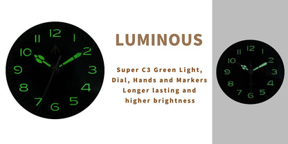 Militado ML08 38mm Quartz Watch VH31 Movement Double Domed Sapphire Crystal Wristwatch Super C3 Green Luminous Vintage Watches