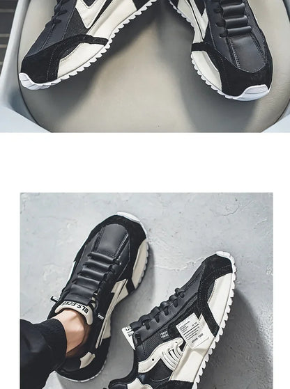 Luksus sneakers til mænd, sportssko, mokkasiner, chunky sneakers til mænd, afslappede sneakers, komfortable, åndbare, trendy designede sko med personlighed
