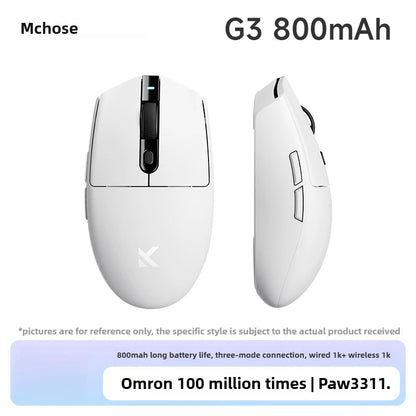 Ratón inalámbrico MCHOSE G3 V2 PRO Bluetooth trimodo ergonómico y ligero para portátil, oficina, gaming y accesorios de ordenador