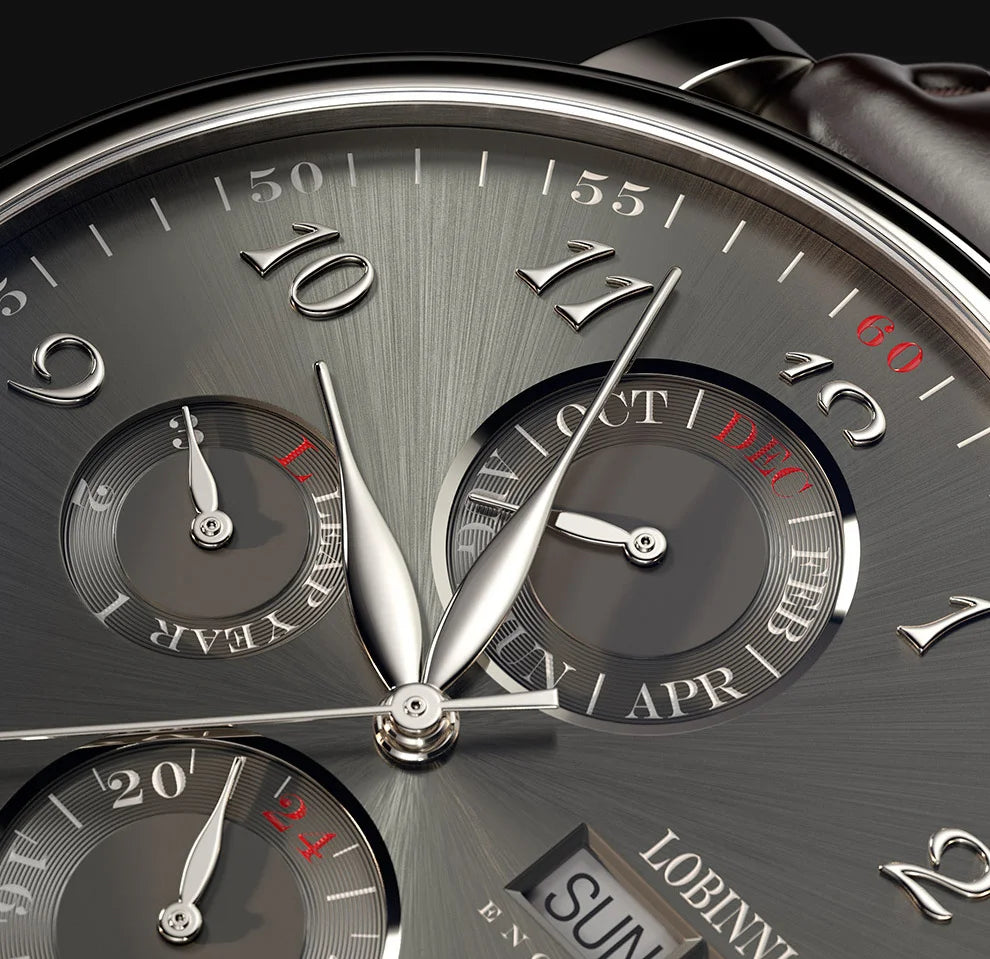 Luxury Brand Switzerland LOBINNI Perpetual Calendar Automatic Mechanical Men's Watches Sapphire Multi-function Clock L13019-8