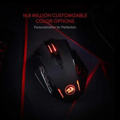 Herní myš Redragon M913, 16000 DPI, kabelová / bezdrátová 2.4Ghz, RGB optická myš pro hráče, 16 programovatelných tlačítek, černo-bílá