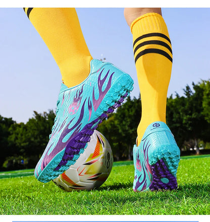 Men Professional Football Boots Cleats Boys Soccer Shoes Ankle Support Cleats Youth Outdoor Match Training Sneakers Non-slip.
