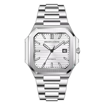 2025 Specht & Söhne Men's Classic Cubic Automatic Mechanical Watch 50M Waterproof Luminous Sapphire Crystal Reloj Hombre 41MM