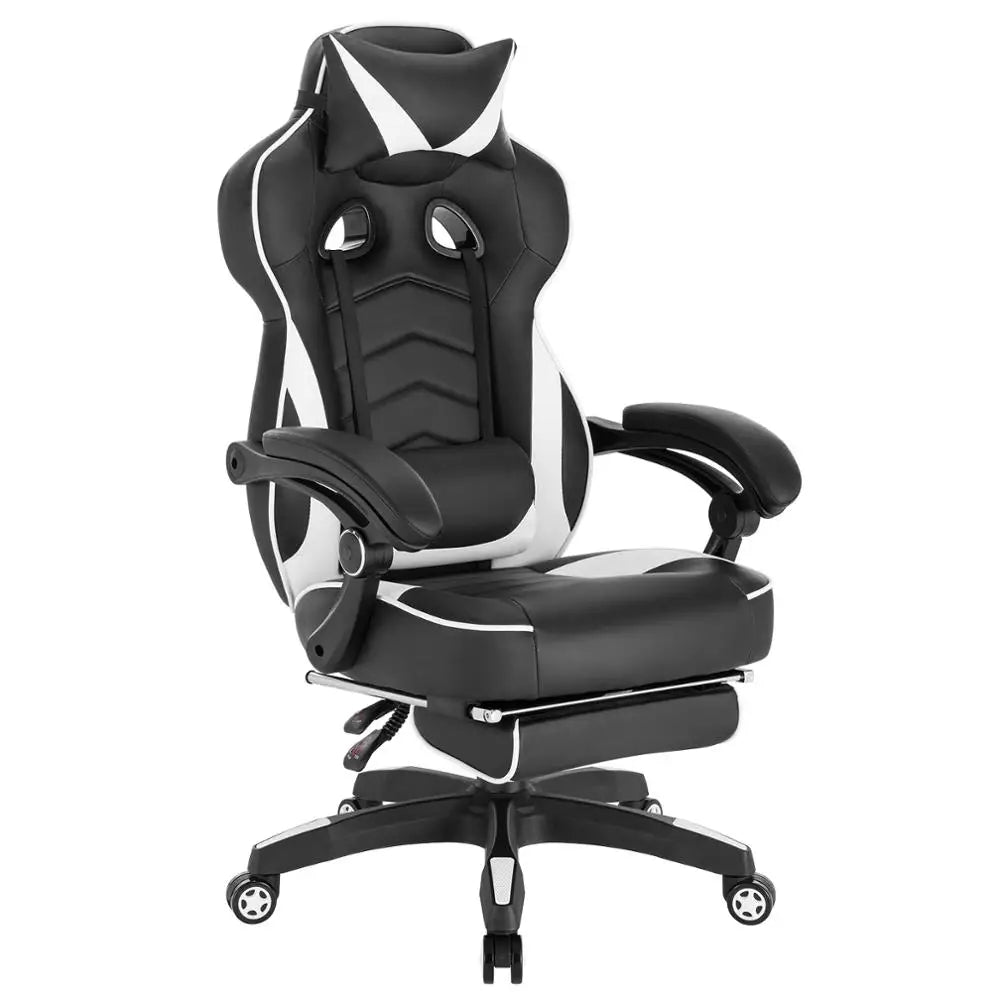 WOLTU Gaming Chair Office Computer Chair Desk Racing Chair Sports Seat with Headrest Lumbar Cushion with Footrest
