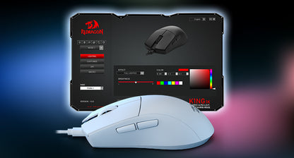 Rato Gaming Redragon M724 com Fio 42G Ultraleve, 12,400 DPI Máx., Ótico, 5 Botões Programáveis
