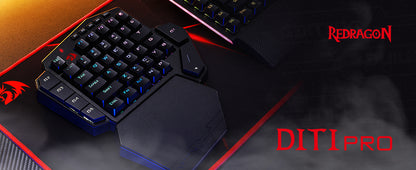 Redragon K585 PRO Wireless One-Handed Mechanical Keyboard 42 Keys 3-Mode RGB 7 Onboard Macro Keys Detachable Wrist Support