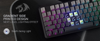 Redragon K707 PRO GB 80% Gasket RGB Gaming 3-Modes Wireless TKL Mechanical Hot-Swap Noise Dampening Keyboard,Mint Mambo Switch